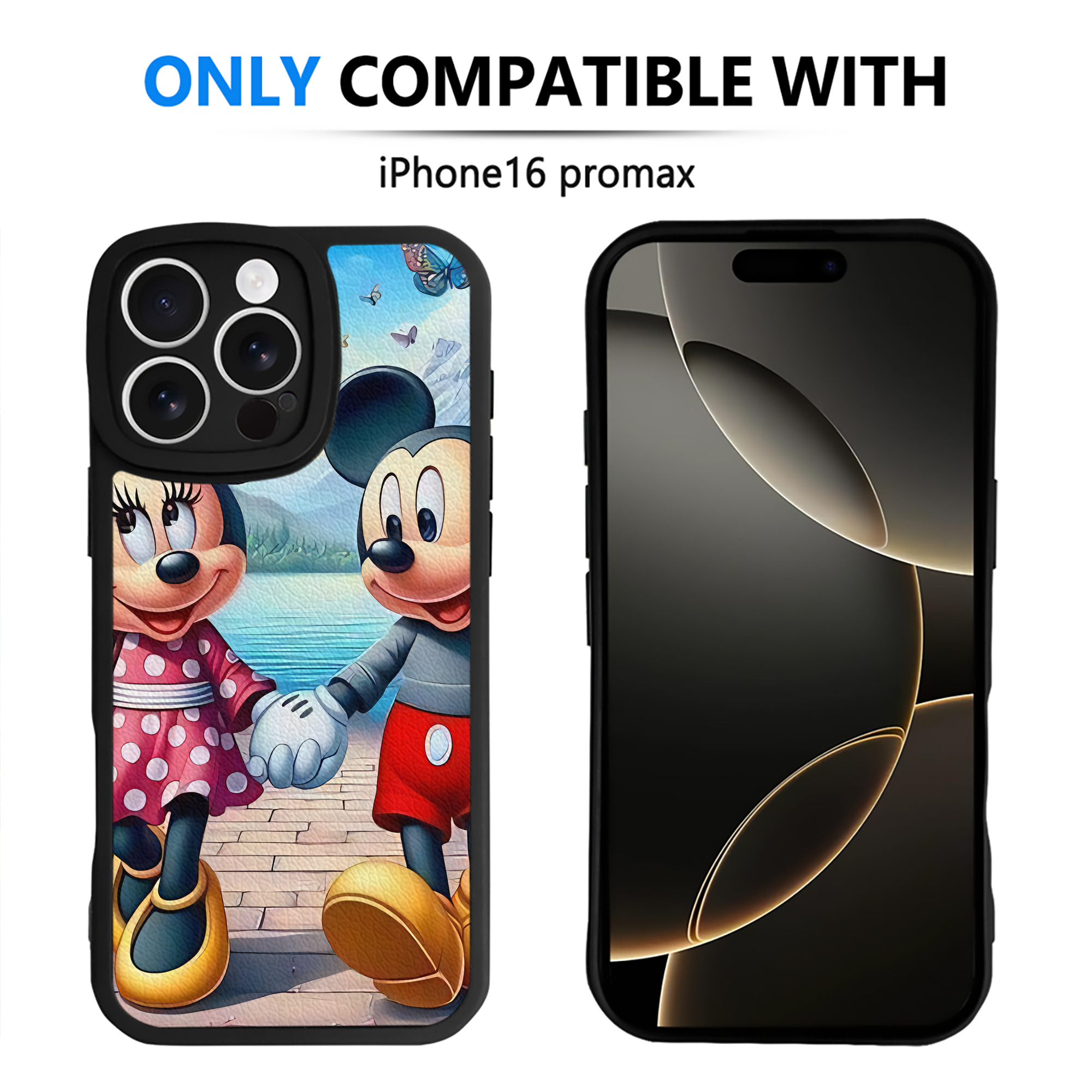 （画像用） ミッキーマウス Mickey Mouse 【iPhone 16シリーズ対応】シリコンスマホケース（レザー調） 材質：シリコン
